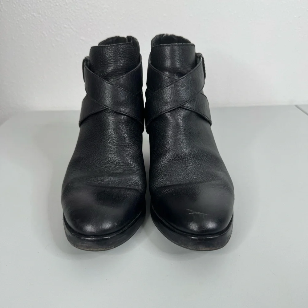 Eileen Fisher Derby‎ Black Leather Ankle Boots Size 7.5